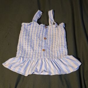 Old Navy Light Blue and White Textured Top